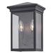 Winston Porter Arsema Black 2 Bulb Outdoor Wall Lantern Aluminum/Glass/Metal in Black/Gray | 12.25 H x 8 W x 5.5 D in | Wayfair