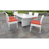 Lark Manor™ Amija 7 Piece Outdoor Dining Set w/ Cushions Metal in White | 30 H x 79 W x 40.5 D in | Wayfair 6DD72A88AD08472BBD21B88EA432E7AE