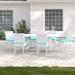 Wade Logan® Azyon 7 Piece Outdoor Dining Set w/ Cushions Metal in White | Wayfair 1FBFB081669D49909224F52963737154