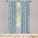 East Urban Home Mosaic Portuguese Azulejo Mediterranean Effect Semi-Sheer Rod Pocket Curtain Panels Polyester | 84 H in | Wayfair