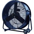 Cyclone 24" Black Industrial Drum Fan Solid Steel Construction with 3 Speed Settings
