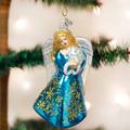 Old World Christmas Glistening Snowflake Angel Hanging Figurine Ornament Glass in Blue | 5.25 H x 3 W x 2.5 D in | Wayfair 10202
