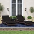 Lark Manor™ Anastase 78" Long Reclining Chaise Lounge Set w/ Cushion, Wicker in Brown | 16 H x 31 W x 78 D in | Outdoor Furniture | Wayfair