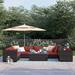 Lark Manor™ Anastase 8 Piece Sectional Seating Group w/ Cushions Synthetic Wicker/All - Weather Wicker/Wicker/Rattan | Outdoor Furniture | Wayfair