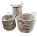 Bay Isle Home™ Spiral Design Handwoven 3 Piece Rattan Basket Set Wicker in Brown | 13.5 H x 16 W x 16 D in | Wayfair