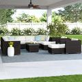 Lark Manor™ Anastase 13 Piece Sectional Seating Group w/ Cushions Synthetic Wicker/All - Weather Wicker/Wicker/Rattan | 35 W in | Outdoor Furniture | Wayfair