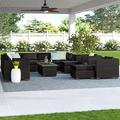 Lark Manor™ Anastase 13 Piece Sectional Seating Group w/ Cushions Synthetic Wicker/All - Weather Wicker/Wicker/Rattan | 35 W in | Outdoor Furniture | Wayfair