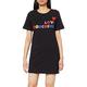 Love Moschino Damen Short Sleeve Dress_Heart and Multicoloured Embossed Logo Print Kleid, Schwarz (Black C74), 36 (Herstellergröße: 40)