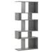 Costway 5 Cubes Ladder Shelf Corner Bookshelf Display Rack Bookcase-Gray