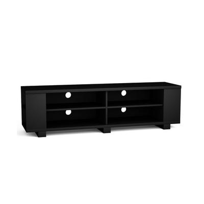 Costway 59 Inch Console Storage Entertainment Media Wood TV Stand-Black