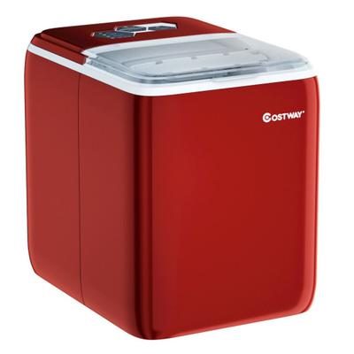 Costway 44 lbs Portable Countertop Ice Maker Machine with Scoop-Red