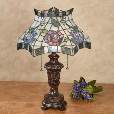 Cicily Rose Stained Glass Table Lamp Multi Pastel , Multi Pastel