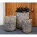Campania International Eero 3-Piece Glazed Terracotta Pot Planter Set Clay & Terracotta in Gray/White/Brown | 23.25 H x 21 W x 21 D in | Wayfair