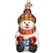 Old World Christmas Snowman w/ Cocoa Hanging Figurine Ornament Glass in Red | 3.75 H x 1.75 W x 2 D in | Wayfair 24167