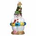 Old World Christmas Snowman on Beach Hanging Figurine Ornament Glass in Green | 4 H x 2.25 W x 2.25 D in | Wayfair 24177