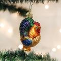 Old World Christmas Rooster Hanging Figurine Ornament Glass in Gray/Yellow | 3.5 H x 2.5 W x 1.75 D in | Wayfair 16006