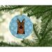 The Holiday Aisle® Snowflake German Shepherd Hanging Figurine Ornament Ceramic/Porcelain in Black/Blue/Brown | 3 H x 3 W x 0.25 D in | Wayfair