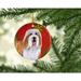 The Holiday Aisle® Bearded Collie Snowflake Holiday Christmas Hanging Figurine Ornament /Porcelain in Brown/Red | 3 H x 3 W x 0.25 D in | Wayfair