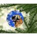 The Holiday Aisle® Leonberger Winter Snowflake Holiday Hanging Figurine Ornament Ceramic/Porcelain in Blue/Brown | 3 H x 3 W x 0.25 D in | Wayfair