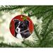 The Holiday Aisle® Border Collie Snowflakes Holiday Christmas Hanging Figurine Ornament /Porcelain in Black/Red | 3 H x 3 W x 0.25 D in | Wayfair