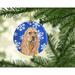 The Holiday Aisle® Buff Cocker Spaniel Winter Snowflakes Hanging Figurine Ornament Ceramic/Porcelain in Blue/Brown | 3 H x 3 W x 0.25 D in | Wayfair