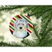 The Holiday Aisle® Old English Sheepdog Holiday Christmas Hanging Figurine Ornament /Porcelain in Blue/Green/Red | 3 H x 3 W x 0.25 D in | Wayfair