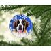 The Holiday Aisle® Saint Bernard Winter Snowflakes Holiday Hanging Figurine Ornament /Porcelain in Black/Blue/Brown | 3 H x 3 W x 0.25 D in | Wayfair