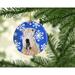 The Holiday Aisle® Wheaten Terrier Soft Coated Snowflakes Holiday Christmas Hanging Figurine Ornament /Porcelain in Blue/Brown/White | Wayfair