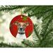 The Holiday Aisle® Snowflakes Holiday Christmas Jack Russell Terrier Hanging Figurine Ornament /Porcelain in Black/Brown/Red | Wayfair