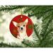 The Holiday Aisle® Snowflake Chihuahua Christmas Hanging Figurine Ornament Ceramic/Porcelain in Brown/Red | 3 H x 3 W x 0.25 D in | Wayfair