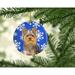 The Holiday Aisle® Winter Snowflakes Holiday Yorkie Hanging Figurine Ornament Ceramic/Porcelain in Black/Blue | 3 H x 3 W x 0.25 D in | Wayfair