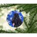 The Holiday Aisle® Briard Winter Snowflakes Holiday Christmas Hanging Figurine Ornament /Porcelain in Black/Blue/White | Wayfair