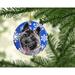 The Holiday Aisle® Akita Winter Snowflakes Holiday Hanging Figurine Ornament Ceramic/Porcelain in Black/Blue | 3 H x 3 W x 0.25 D in | Wayfair
