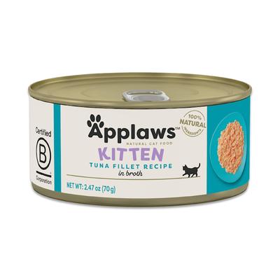 Applaws Natural Tuna Fillet in Broth Wet Kitten Food, 2.47 oz., Case of 24