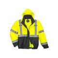 Portwest Hi-Vis 3in1 Premium Bomber Jacket Yellow/Black Small US365YBRS