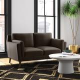 Wade Logan® Azaya Upholstered Loveseat, Leather Match Leather Match in Brown | 33.5 H x 60 W x 34.25 D in | Wayfair