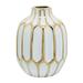 "Ceramic Vase 8"", White/Gold - Sagebrook Home 12540-04"
