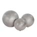 "Set of 3 Ceramic 6/5/4"" Orbs, Silver - Sagebrook Home 13826-06"