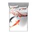 East Urban Home Koi Carp Fish Couple Swimming w/ Cherry Blossom Sakura Branch Culture Sheet Set Microfiber/Polyester | Wayfair