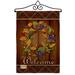 Breeze Decor Fall Wreath Burlap Thanksgiving 2-Sided Burlap 19 x 13 in. Garden Flag in Red | 18.5 H x 13 W x 1 D in | Wayfair