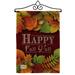 Breeze Decor Happy Fall Y All Burlap Harvest & Autumn 2-Sided Burlap 19 x 13 in. Garden Flag in Brown/Red | 18.5 H x 13 W x 1 D in | Wayfair