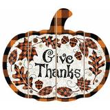 The Amish Furniture Company Give Thanks - Buffalo Check Decorative Accent Wood in Brown | 12 H x 10 W x 1 D in | Wayfair BDF-C0020A-10x12