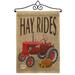 Breeze Decor Hay Rides Burlap Fall Harvest & Autumn 2-Sided Polyester 19 x 13 in. Garden Flag in Black/Brown | 18.5 H x 13 W x 1 D in | Wayfair