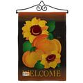 Breeze Decor Welcome Pumpkin Fall Harvest & Autumn 2-Sided 19 x 13 in. Garden Flag in Black/Brown/Orange | 18.5 H x 13 W x 1 D in | Wayfair