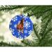 The Holiday Aisle® Horse Winter Snowflakes Holiday Hanging Figurine Ornament Ceramic/Porcelain in Blue/Brown/White | 3 H x 3 W x 0.25 D in | Wayfair