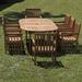 Highland Dunes Mcraney International Home Outdoor 9 Piece Dining Set Wood in Brown/White | 29 H x 71 W x 43 D in | Wayfair