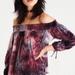 American Eagle Outfitters Tops | American Eagle Outfitters Tie Dyed Velvet Top Xs | Color: Gray/Purple | Size: Xs