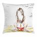 East Urban Home Girl on Beach Indoor/Outdoor 26" Throw Pillow Cover Polyester | 26 H x 26 W x 0.1 D in | Wayfair 2FF021D9D6444CFC9CE9B2E173C47F2A