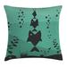 East Urban Home Big Fish Eats Little Small in Bubbles Indoor/Outdoor 26" Throw Pillow Cover Polyester | 26 H x 26 W x 0.1 D in | Wayfair