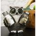 Trinx Jonathen Whimsical Owlet Baby Owl w/ Big Round Eyes Salt & Pepper Shaker Set Glass in Gray | 6 H x 5.25 W x 4.75 D in | Wayfair